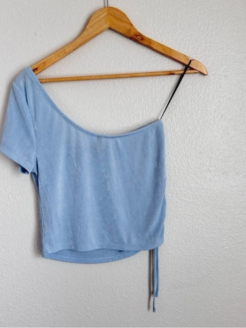 Light Blue One-Shoulder Women's Top